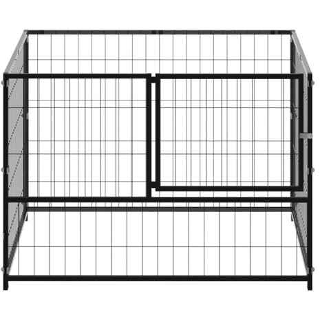 Hondenkennel 100x100x70 cm staal zwart 2