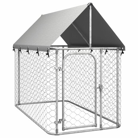 Hondenkennel voor buiten met dak 200x100x150 cm 1