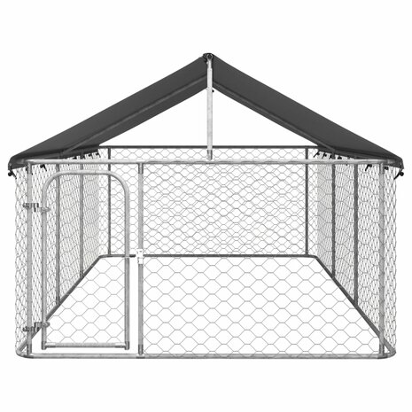 Hondenkennel voor buiten met dak 400x200x150 cm 2