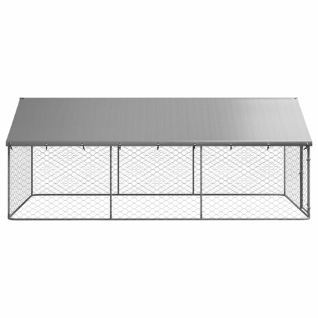 Hondenkennel voor buiten met dak 400x200x150 cm 3