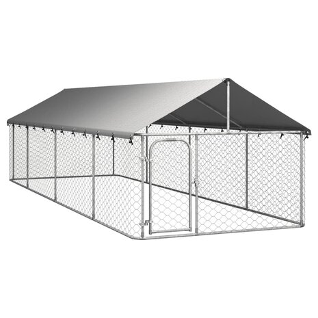 Hondenkennel voor buiten met dak 600x200x150 cm 1