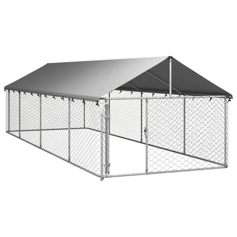 Hondenkennel voor buiten met dak 600x200x150 cm 4