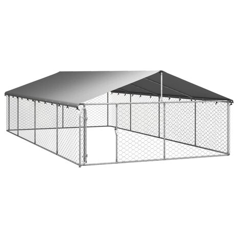 Hondenkennel voor buiten met dak 600x300x150 cm 4