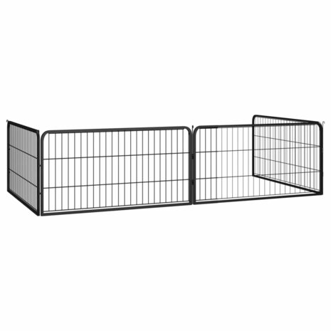 Hondenkennel 4 panelen 100x50 cm gepoedercoat staal zwart 3