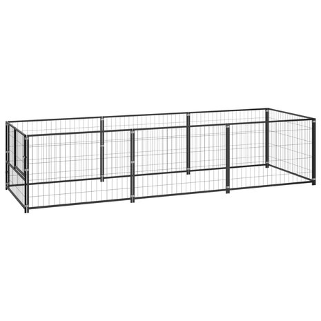 Hondenkennel 3 m² staal zwart 1