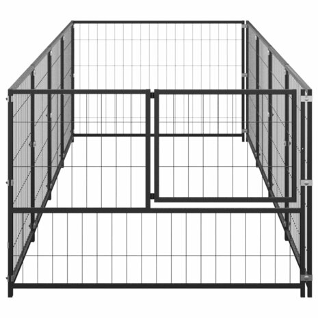 Hondenkennel 4 m² staal zwart 3