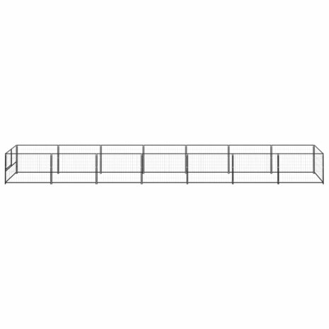 Hondenkennel 7 m² staal zwart 2