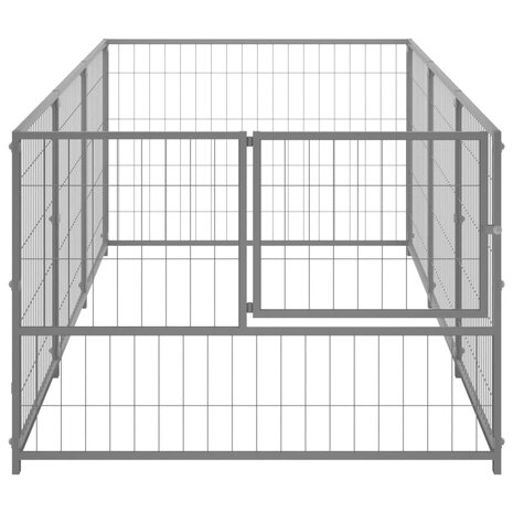 Hondenkennel 3 m² staal zilverkleurig 3