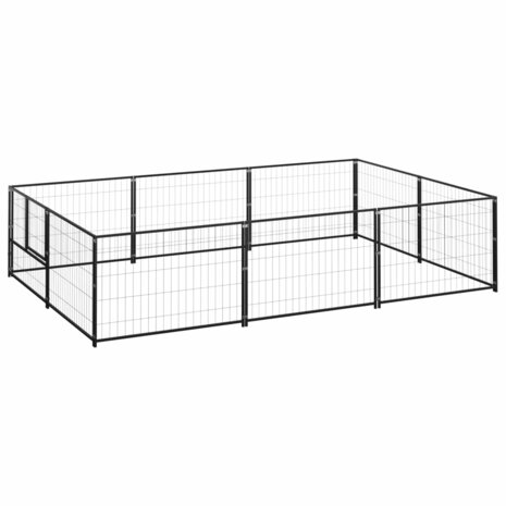 Hondenkennel 6 m² staal zwart 1