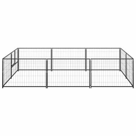 Hondenkennel 6 m² staal zwart 2