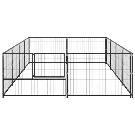 Hondenkennel 8 m² staal zwart 3