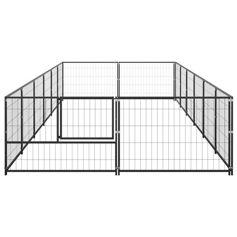 Hondenkennel 12 m² staal zwart 3