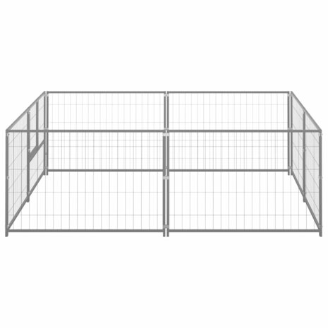 Hondenkennel 4 m² staal zilverkleurig 2