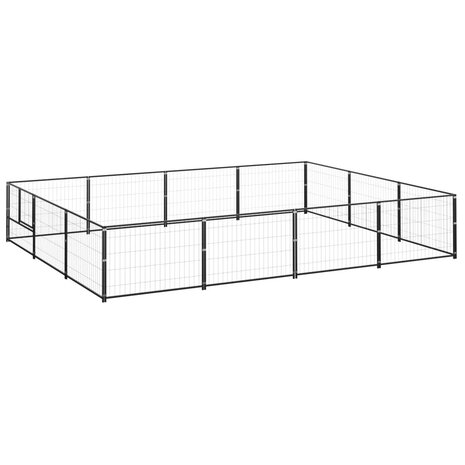 Hondenkennel 12 m² staal zwart 1