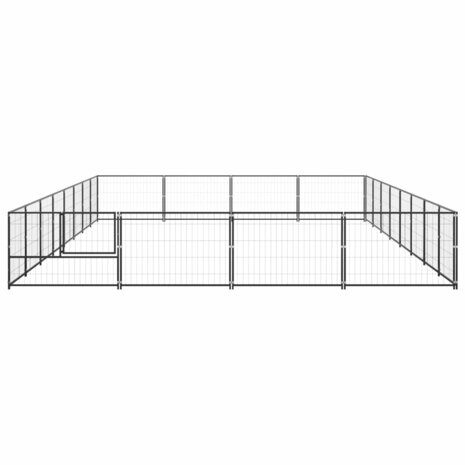 Hondenkennel 32 m² staal zwart 3