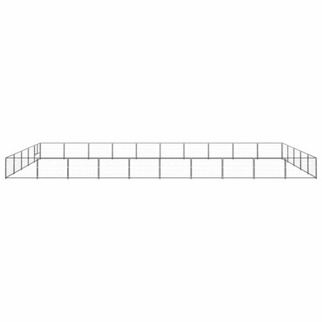 Hondenkennel 50 m² staal zwart 2