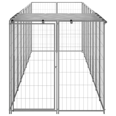 Hondenkennel 4,84 m² staal zilverkleurig 3