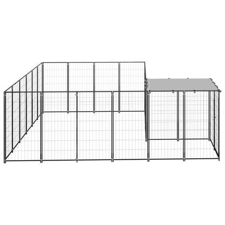 Hondenkennel 8,47 m² staal zwart 3