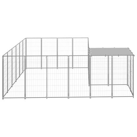 Hondenkennel 8,47 m² staal zilverkleurig 3