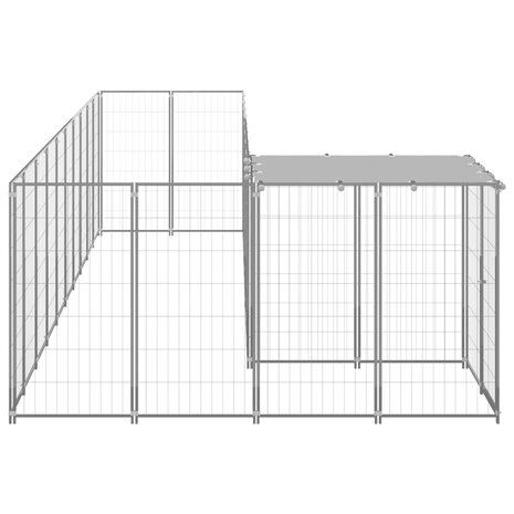 Hondenkennel 7,26 m² staal zilverkleurig 3