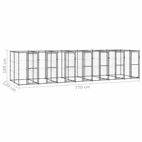 Hondenkennel 16,94 m² staal 6