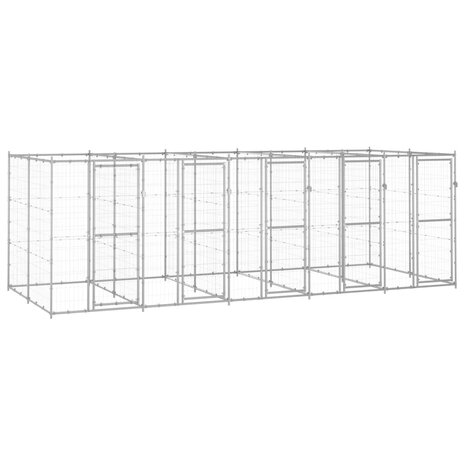 Hondenkennel 12,1 m² gegalvaniseerd staal 1