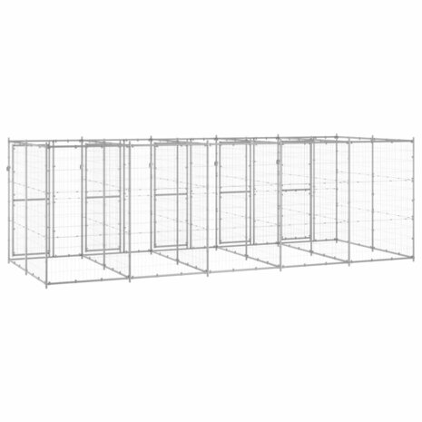 Hondenkennel 12,1 m² gegalvaniseerd staal 4