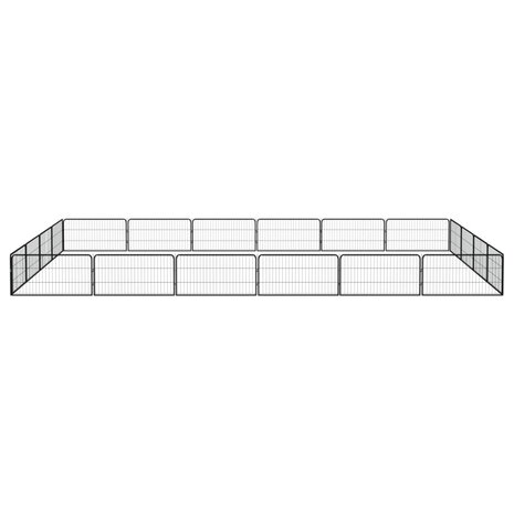 Hondenkennel 20 panelen 100x50 cm gepoedercoat staal zwart 2