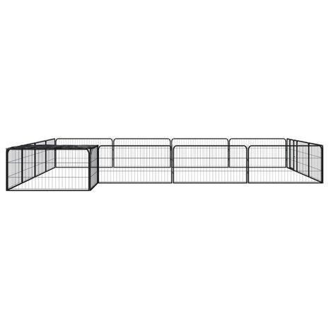 Hondenkennel 16 panelen 100x50 cm gepoedercoat staal zwart 3