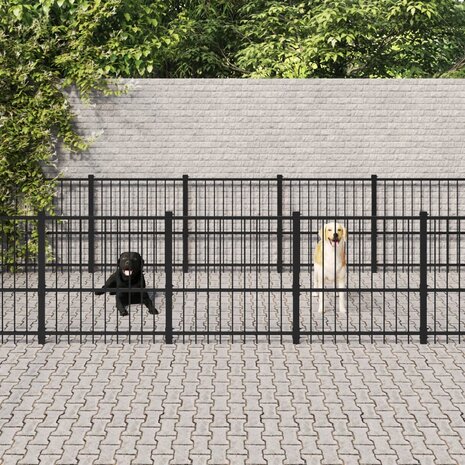 Hondenkennel voor buiten 16,94 m² staal 1