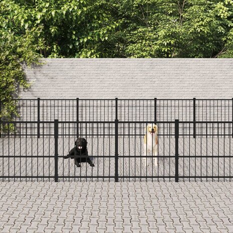 Hondenkennel voor buiten 32,93 m² staal 1