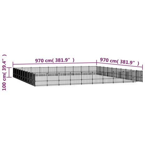 Hondenkenne 94,09 m² staal 6