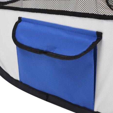 Hondenren inklapbaar met draagtas 125x125x61 cm blauw 8