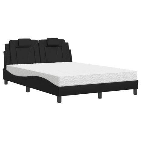 Bed met matras kunstleer zwart 140x200 cm 2