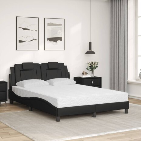 Bed met matras kunstleer zwart 140x200 cm 3