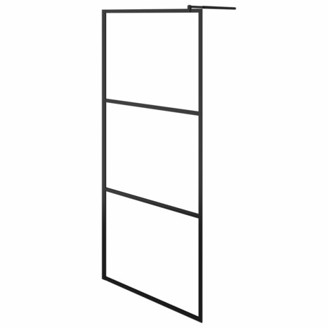 Inloopdouchewand transparant 90x195 cm ESG-glas zwart 2