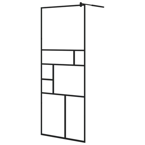 Inloopdouchewand 80x195 cm ESG-glas transparant en zwart 2