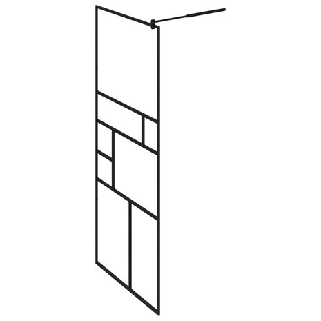 Inloopdouchewand 80x195 cm ESG-glas transparant en zwart 4