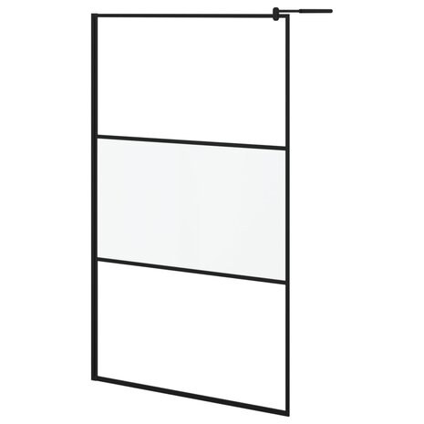 Inloopdouchewand 115x195 cm halfmat ESG-glas zwart 2