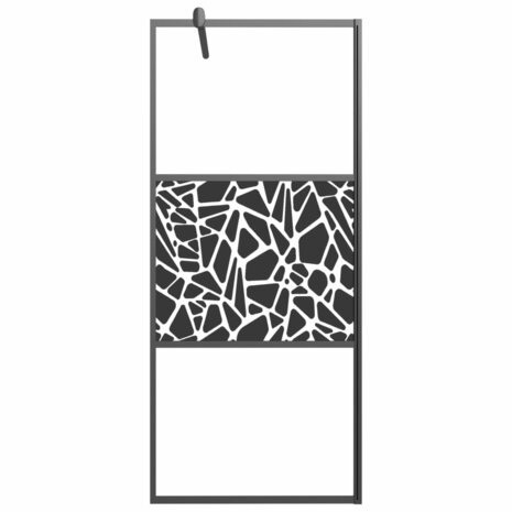 Inloopdouchewand met stenenmotief 90x195 cm ESG-glas zwart 3