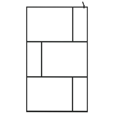 Inloopdouchewand met schap 115x195 cm ESG-glas aluminium zwart 4