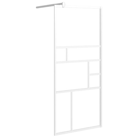 Inloopdouchewand met schap 90x195 cm ESG-glas aluminium wit 3