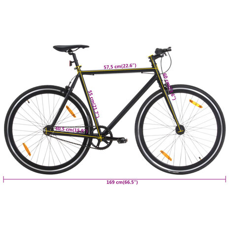 Fiets met vaste versnelling 700 c 55 cm zwart 9