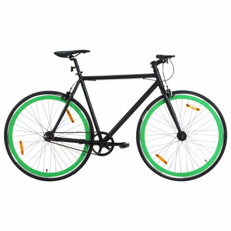 Fiets met vaste versnelling 700 c 51 cm zwart en groen 1