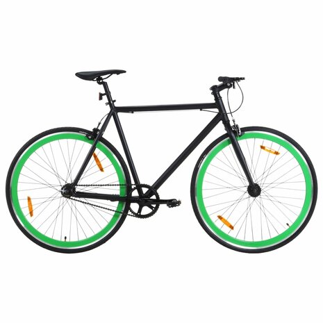 Fiets met vaste versnelling 700 c 59 cm zwart en groen 1