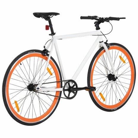 Fiets met vaste versnelling 700 c 51 cm wit en oranje 3