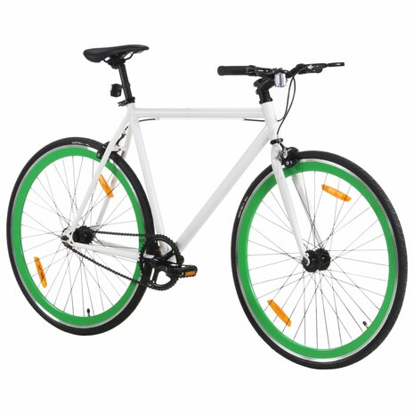 Fiets met vaste versnelling 700 c 51 cm wit en groen 2