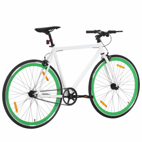 Fiets met vaste versnelling 700 c 55 cm wit en groen 3