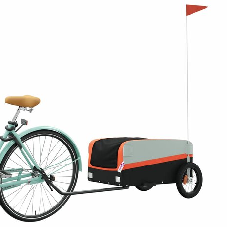 Fietstrailer 30 kg ijzer zwart en oranje 3