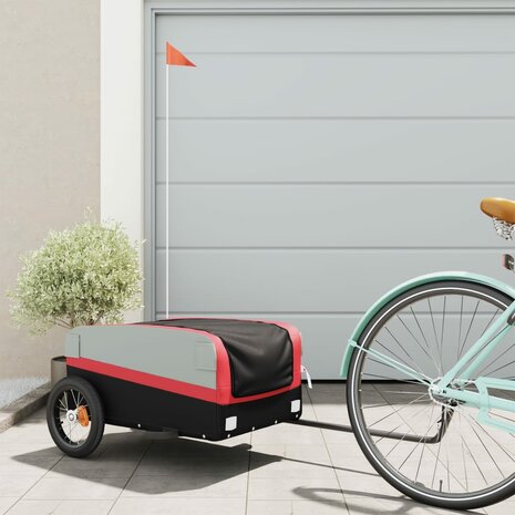 Fietstrailer 30 kg ijzer zwart en rood 1